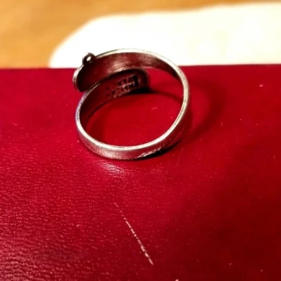 Vintage Sterling Silver Cloisonné Floral ring Thailand size 6 - Picture 5 of 5